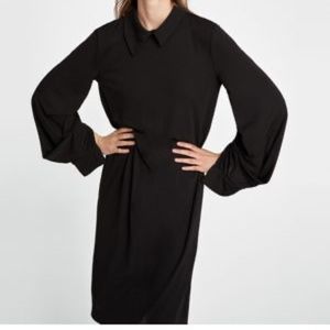 Zara asymmetrical collar dress
